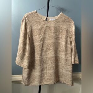 Josephine Chaus Beige‎ Paisley Blouse